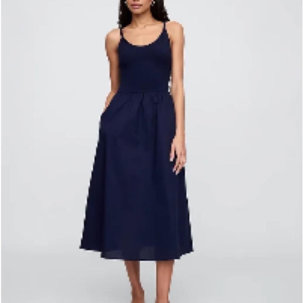 Gap - Twist-Strap Scoopneck Midi Dress
